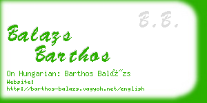 balazs barthos business card